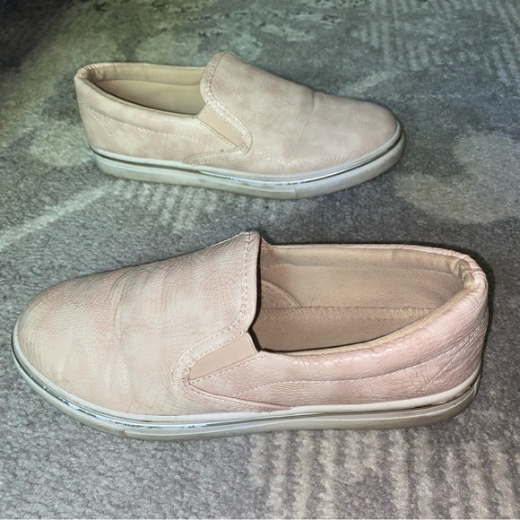 Blush Pink Snakeskin Slip On Sneakers - Picture 12 of 12